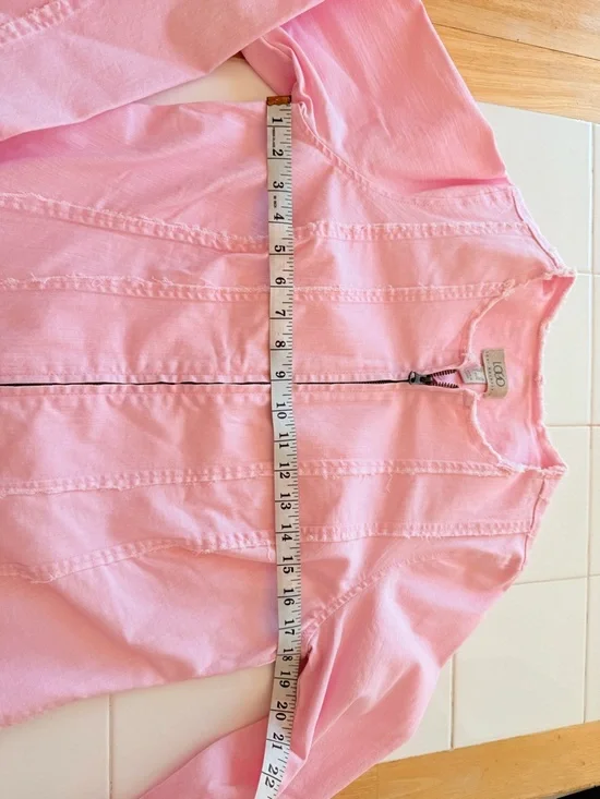 Barbie Pink Jean Jacket Medium (8) LOGO Lori Goldstein Bubblegum Pink ZipUp NWOT - Picture 11 of 14